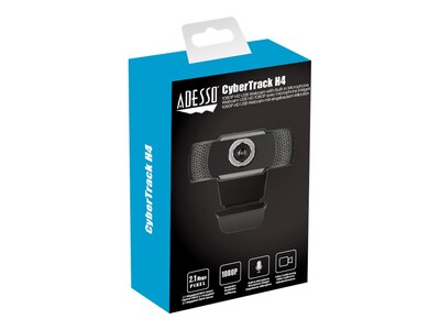 Adesso Cybertrack H4 1080P HD USB Webcam with Built-in Microphone, Black (CYBERTRACKH4)