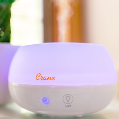 Crane Personal Ultrasonic Cool Mist Tabletop Humidifier, 0.2-Gallon, For Rooms 160 sq. ft., White (E