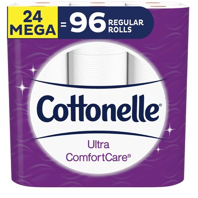 Cottonelle Ultra ComfortCare Mega 2-Ply Standard Toilet Paper, White, 284 Sheets/Roll, 24 Rolls/Case (48793)