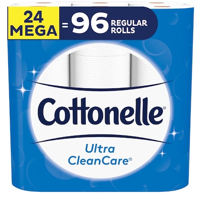 Cottonelle Ultra CleanCare 1-Ply Toilet Paper, White, 340 Sheets/Roll, 24 Rolls/Case (47515)
