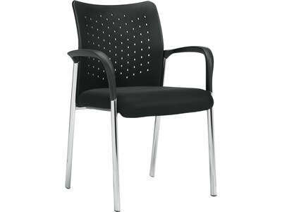 Offices to Go Capra Plastic Back Fabric Guest Chair, Black, 2/Carton (OTG11740B)