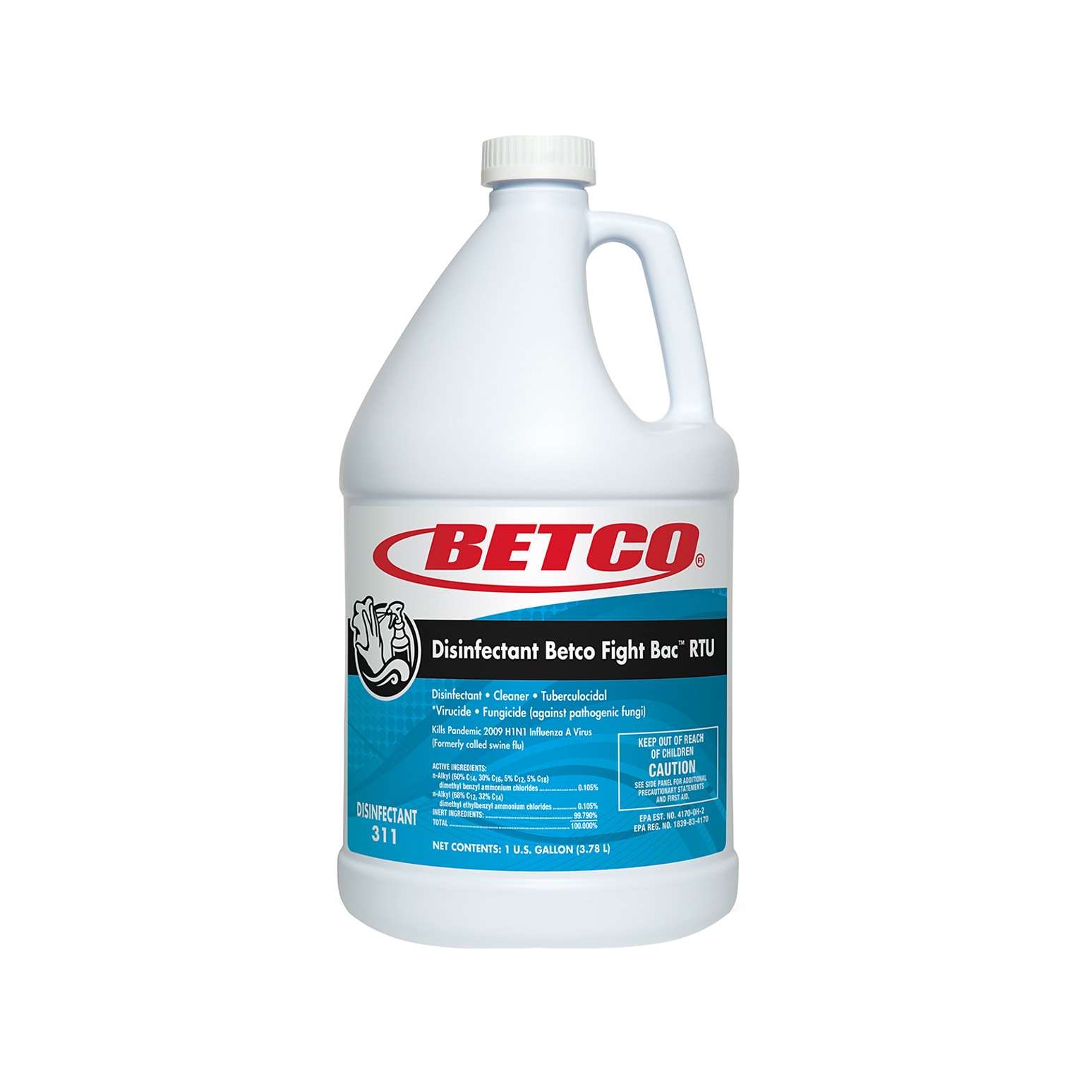 Betco Fight Bac RTU Disinfectant Liquid, Citrus Floral, 128 Fl. Oz. (3110400)