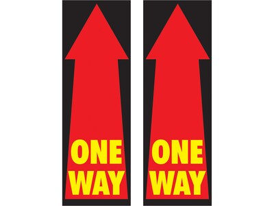 Cosco Floor Decal One Way, PVC, 4" x 12", Red/Black, 2/Pack (098491PK2)