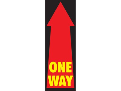 Cosco Floor Decal One Way, PVC, 4" x 12", Red/Black, 2/Pack (098491PK2)