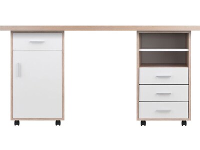 Winsome Kenner 57 Workstation Desk, Reclaimed Wood/White (18322)