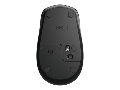 Logitech M190 Wireless Optical USB Mouse, USB, Black/Gray (910-005901)