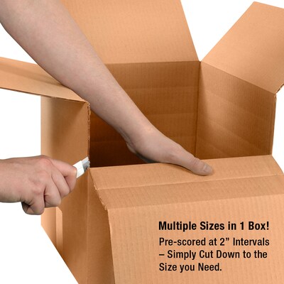 Multi-Depth Corrugated Boxes, 14" x 10" x 6", Kraft, 25/Bundle (MD14106)