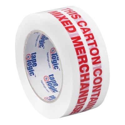 Tape Logic™ 2 x 55 yds. Pre Printed Mixed Merchandise Carton Sealing Tape, 6/Pack