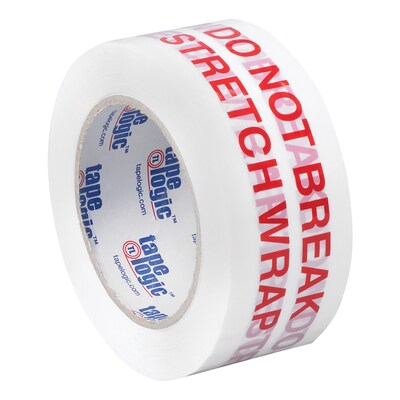 Tape Logic® Pre-Printed Carton Sealing Tape, Do Not Break Stretch Wrap, 2.2 Mil, 2 x 110 yds., Red/White, 36/Case (T902P08)