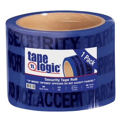 Tape Logic 3 x 60 yds. x 2.5 mil Secure Tape,  Blue, 1/Pk
