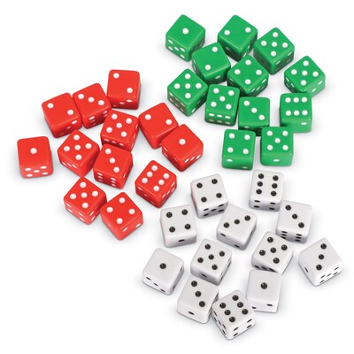 Learning Resources Dot Dice Set Manipulative, Assorted Colors, Set of 36 (LER2229)