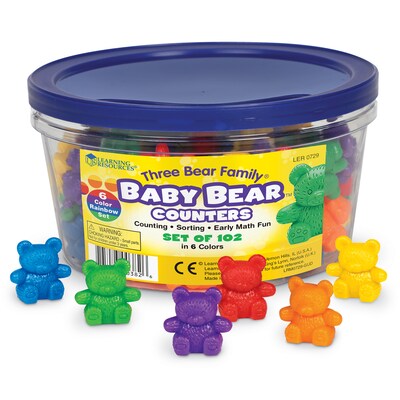 Baby Bear Counters, 6 colors, Set of 102 (LER0729)