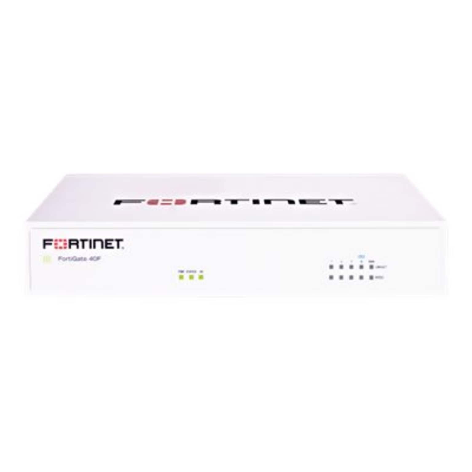 Fortinet Fortigate 40F FG-40F-BDL-950-12 Security Appliance, White