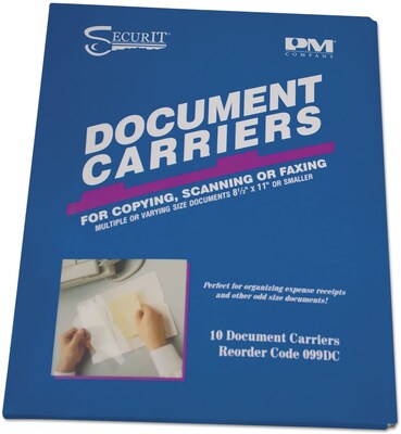 PM Company AccuFax Document Carrier File Jacket, Letter Size, Clear, 10/Pack (099DC)