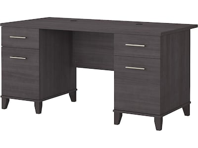 Bush Furniture Somerset 60W Office Desk with Drawers, Storm Gray (WC81528K)