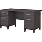 Bush Furniture Somerset 60"W Office Desk with Drawers, Storm Gray (WC81528K)