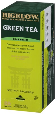 Bigelow Classic Green Tea Bags, 28/Box (RCB00388)