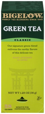 Bigelow Classic Green Tea Bags, 28/Box (RCB00388)