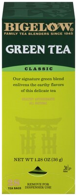 Bigelow Classic Green Tea Bags, 28/Box (RCB00388)