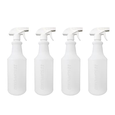 Snow Joe SupplyAID 32 oz. Spray Bottle with Trigger, White, 4/Pack (RRS-PSB32-4)