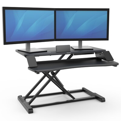 Fellowes Corsivo 32"W Manual Adjustable Standing Desk Converter, Black (8091001)