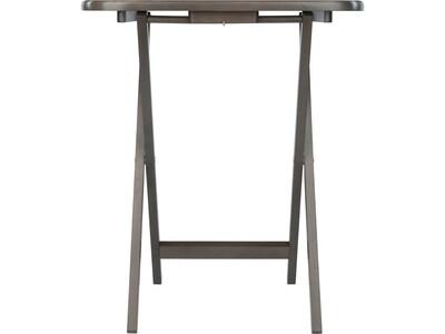 Winsome Lucca Snack Folding Table Set, 22.8" x 15.6", Oyster Gray (16577)