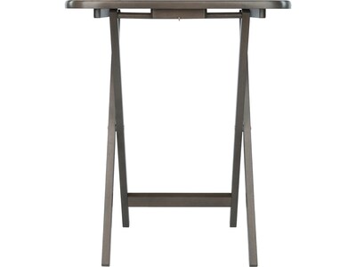 Winsome Lucca Snack Folding Table Set, 22.8" x 15.6", Oyster Gray (16577)