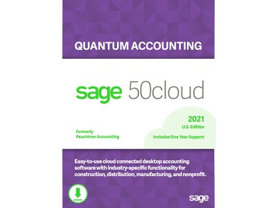 Sage 50cloud Quantum Accounting 2021 for 2 Users, Windows, Download (50CQTM221ESDCSRT)