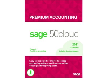 Sage 50cloud Premium Accounting 2021 for 3 Users, Windows, Download (50CPPA321ESDCSRT)