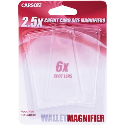 Carson Optical Credit Card-Size Magnifier with 6x Spot Lens, 2-Pack (WM-01)