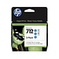 HP 712 Cyan Standard Yield Ink Cartridge, 3/Pack (3ED77A)