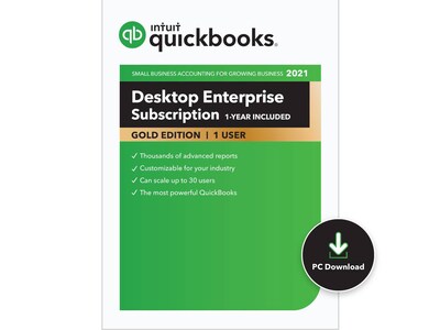 QuickBooks® Desktop Enterprise Gold 2021 for 1 User, Windows, Download (0608357)