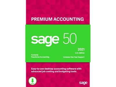 Sage 50 2021 Premium Accounting U.S. Edition for 1 User, Windows, Download (PPA12021ESDCSRT)