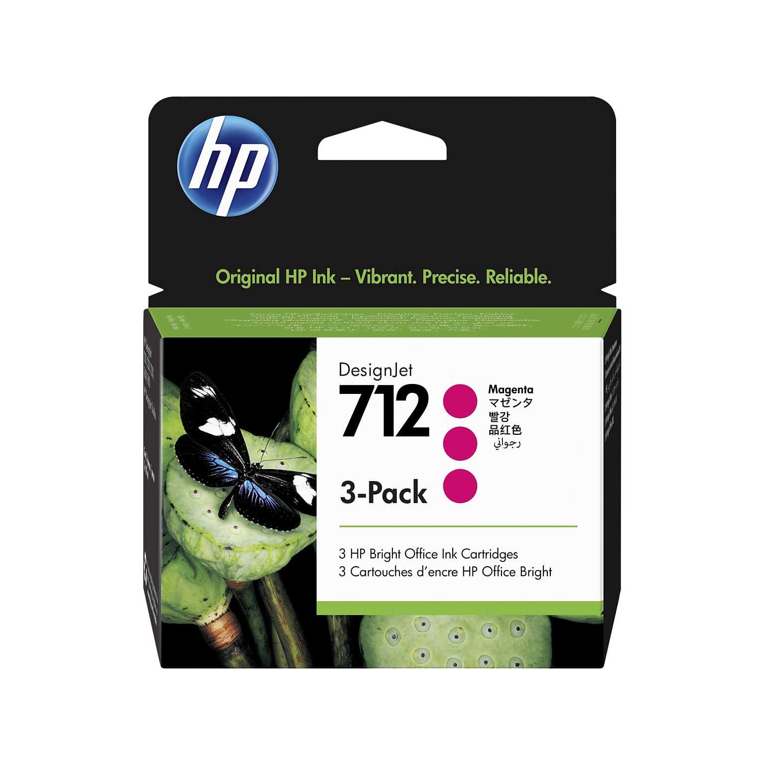HP 712 Magenta Standard Yield Ink Cartridge, 3/Pack   (3ED78A)