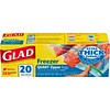 Glad® Zipper Freezer Bags, Quart, 20 Bags/Box (57035)