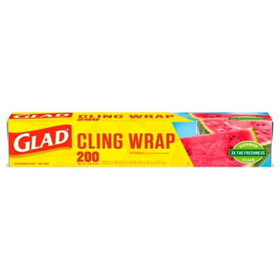 Glad ClingWrap Plastic Food Wrap, 200 Sq. Ft. Roll (00020)