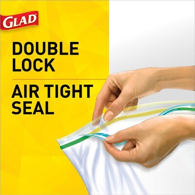 Glad® Zipper Storage Bags, Quart, 25/Box (55052)