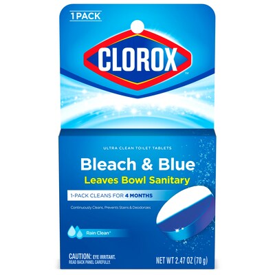Clorox™ Ultra Clean Toilet Tablets Bleach & Blue, Rain Clean® Scent – 2.47 Ounces, 1 Count
