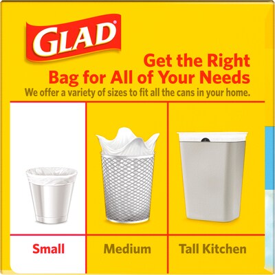 Glad Small Drawstring Trash Bags with Clorox 4 Gallon, Grey Grey