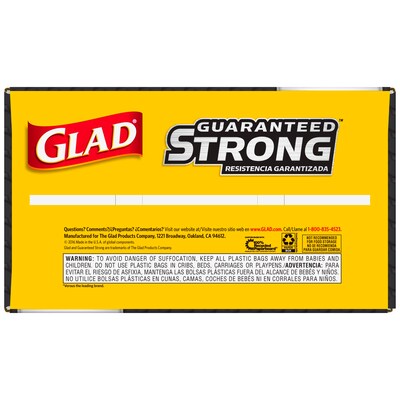 Glad® Large Drawstring Trash Bags - Extra Strong 30 Gallon Black Trash Bag, 90 Count (78952)
