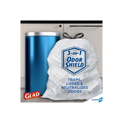 CloroxPro™ Glad ® ForceFlex Tall Kitchen Drawstring Trash Bags, 13 Gallon Grey Trash Bag, 100 Count (70427)