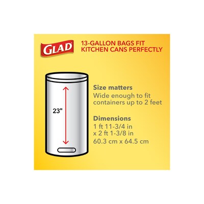 Glad ForceFlex Tall Kitchen Drawstring Trash Bags, 13 Gal., Gain Original Scent, White, 80/Box (32483)