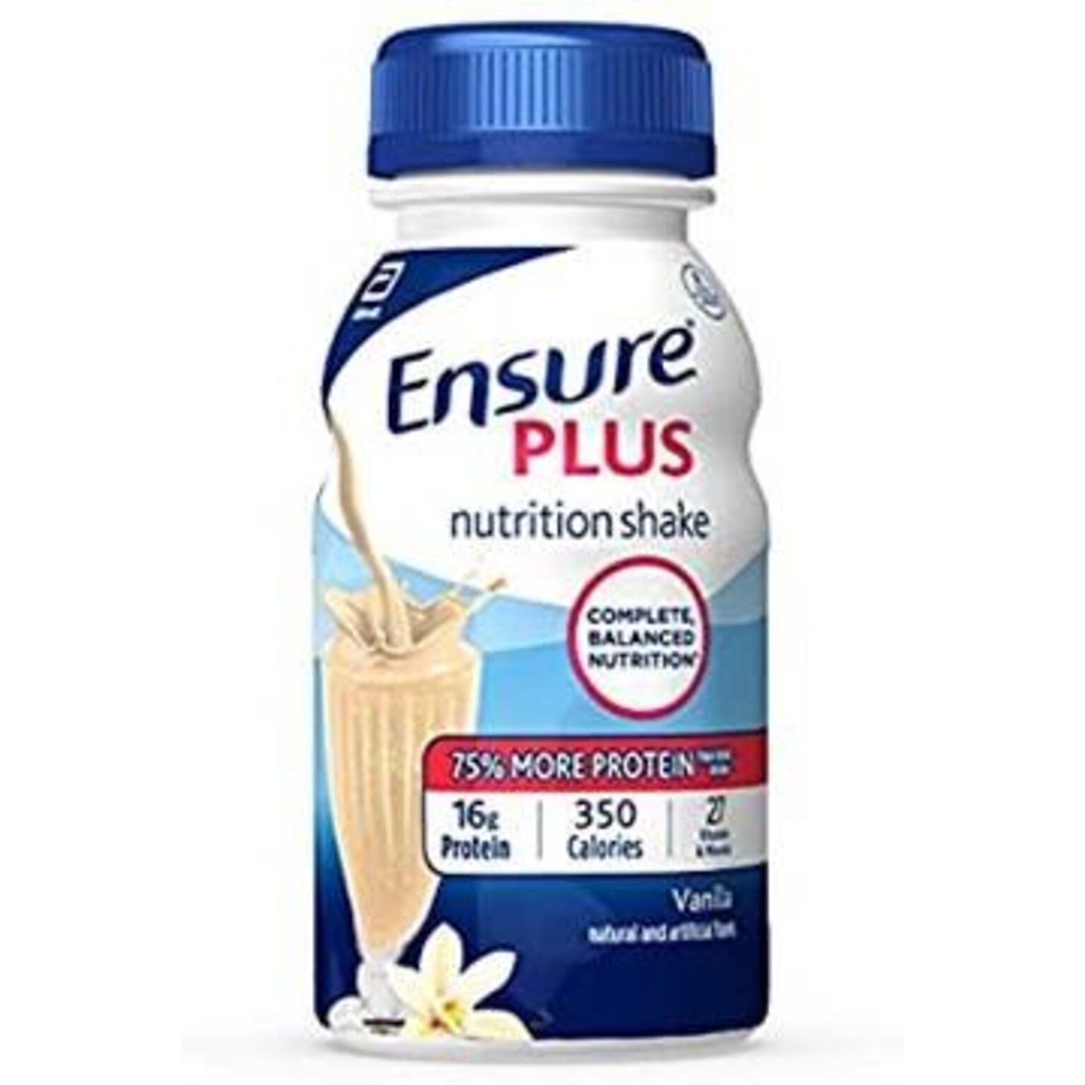 Ensure PLUS Meal Replacement Nutrition Shake, 8 oz, Vanilla, 24/Pack (220-01080)