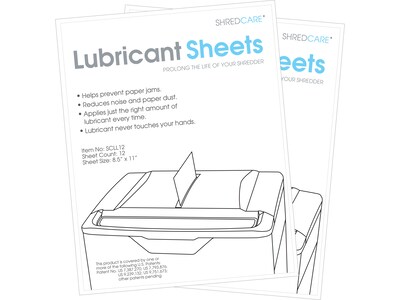 ShredCare Shredder Lubricant Sheet, 8.5 x 11, 24/Pack (SCLL24)