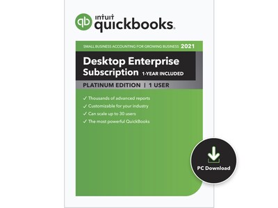 QuickBooks® Desktop Enterprise Platinum 2021 for 1 User, Windows, Download (0608391)