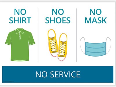 ComplyRight No Mask, No Service Personal Protection Poster, White/Blue (N3103)