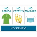 ComplyRight No Mask, No Service Personal Protection Poster, Spanish, White/Blue (N3103S)