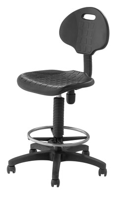 National Public Seating Kangaroo Stool 6700 Series Polyurethane Drafting Chair, Black (6722HB)