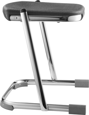 NPS® 6600 Series Elephant Z-Stool 18" Blow Molded Heavy Duty Chrome Plated Steel Stool, Black