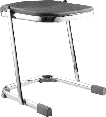 NPS® 6600 Series Elephant Z-Stool 18 Blow Molded Heavy Duty Chrome Plated Steel Stool, Black